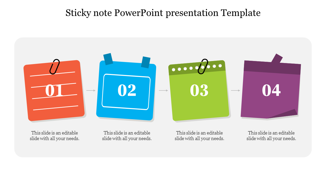 Multicolored Sticky note PowerPoint Presentation Template